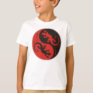 Camiseta YIN y YANG Geckos rojo negro + tu idea