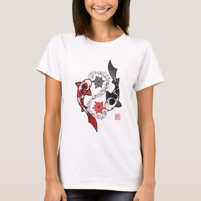Camiseta Yin y Yang Koi Fish (Anverso)