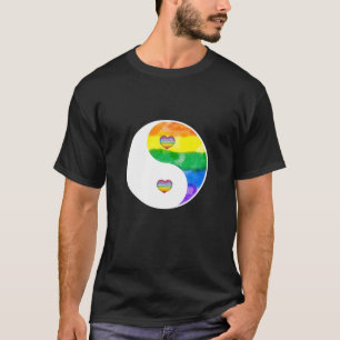 Camiseta Yin Y Yang LGBT Rainbow Heart Love Pride Rig Gay R
