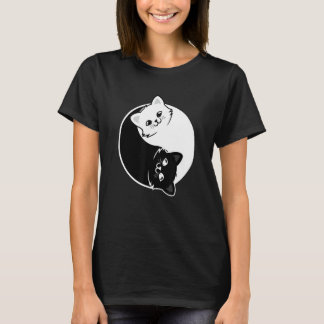 Camiseta Yin Y Yang Mascota Cat Gato Gatos Blancos Negros A