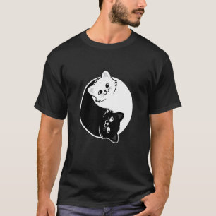 Camiseta Yin Y Yang Mascota Gato Negro Blanco Gatos Animale