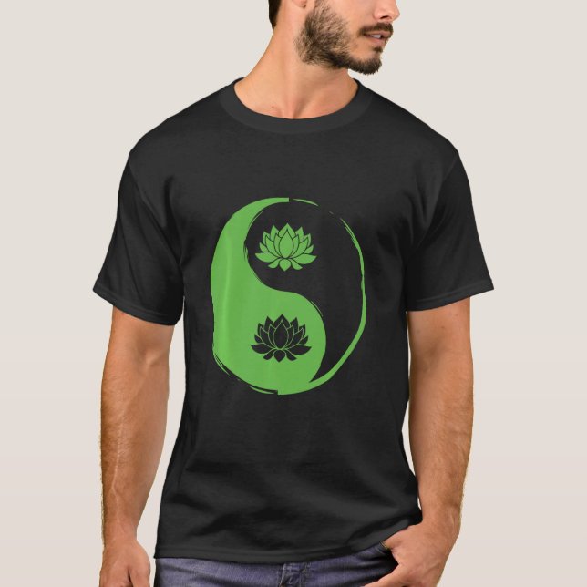 Camiseta Yin Y Yang Nelumbo Balance Naturaleza Flores Genus (Anverso)