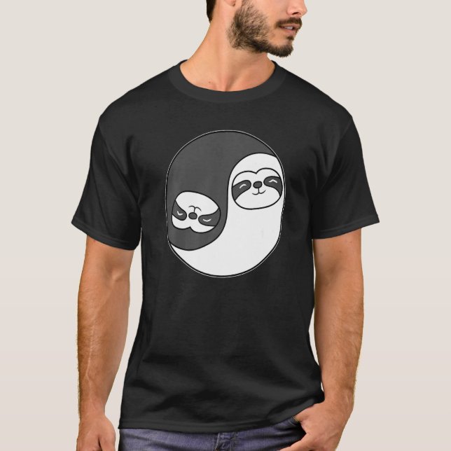 Camiseta Yin y Yang Sloth Predator Meditación Acro Hatha (Anverso)