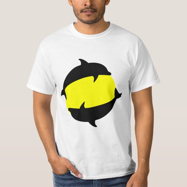 Camiseta yin yand lindo delfines al sol (Anverso)