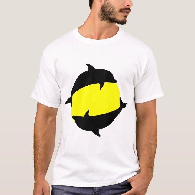 Camiseta yin yand lindo delfines al sol (Anverso)
