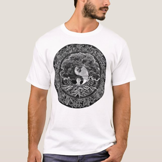 Camiseta Yin Yang, árbol de la vida (Anverso)