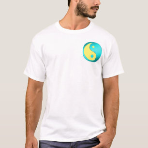 Camiseta Yin-Yang, bolsillo, azul y lt. azul