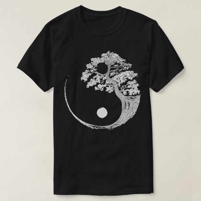 Camiseta Yin Yang Bonsai Tree Budismo japonés Zen (Diseño del anverso)
