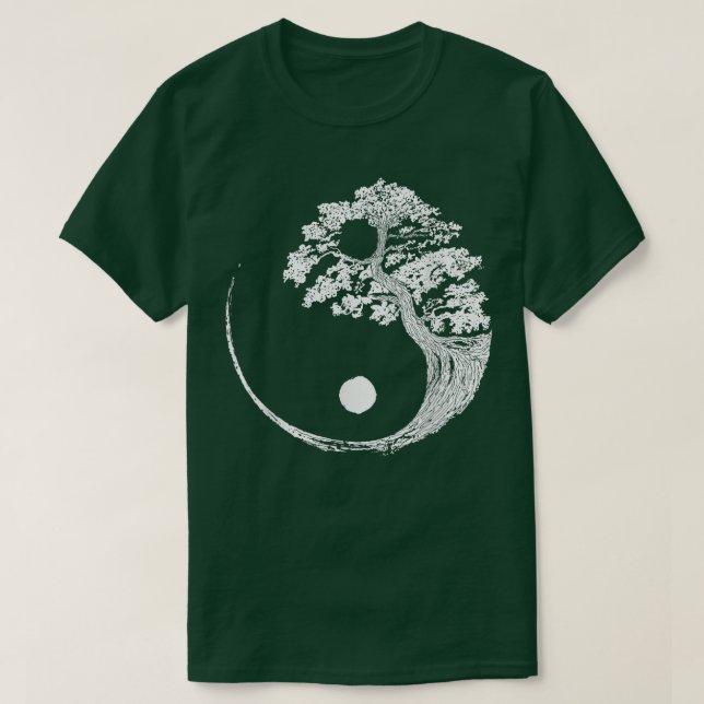 Camiseta Yin Yang Bonsai Tree Budismo japonés Zen  (Diseño del anverso)