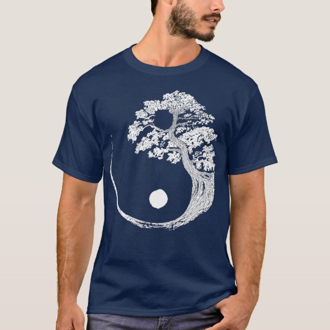 Camiseta Yin Yang Bonsai Tree Budista japonés Zen (3) (Anverso)