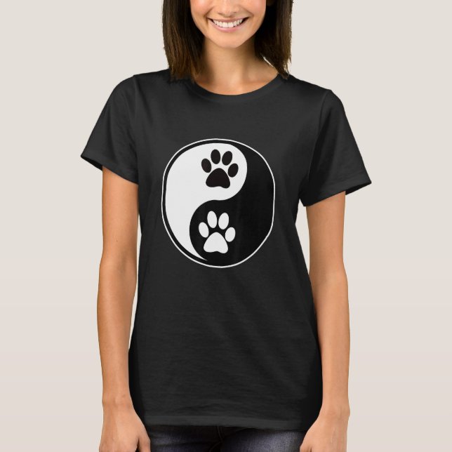 Camiseta Yin Yang Cat Paw para mujeres y hombres - Yin Yang (Anverso)