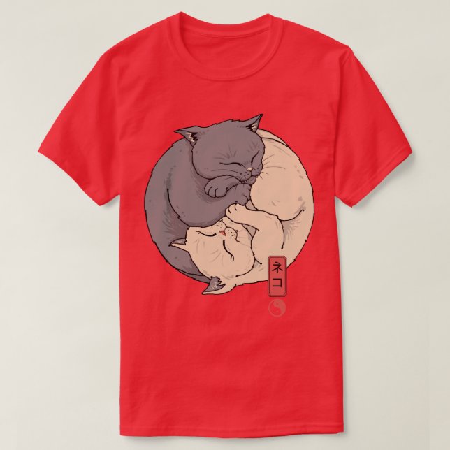 Camiseta Yin Yang Cats (Diseño del anverso)