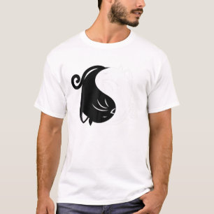 Camiseta Yin Yang Cats Graciosas Mujeres Gato Animal T Shir