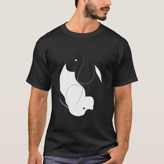 Camiseta Yin Yang Cocker Spaniel Símbolo divertido de perro (Anverso)