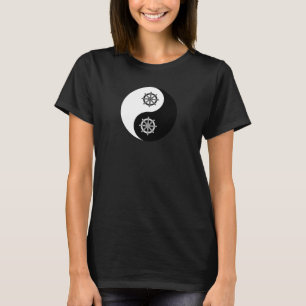 Camiseta Yin Yang con la rueda Dharma del budismo