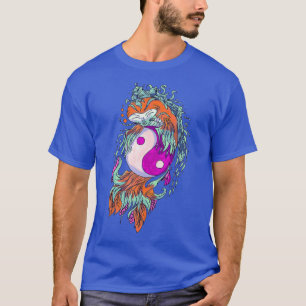 Camiseta Yin Yang con peces rojos de Koi