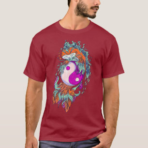 Camiseta Yin Yang con Red Koi Fish Premium