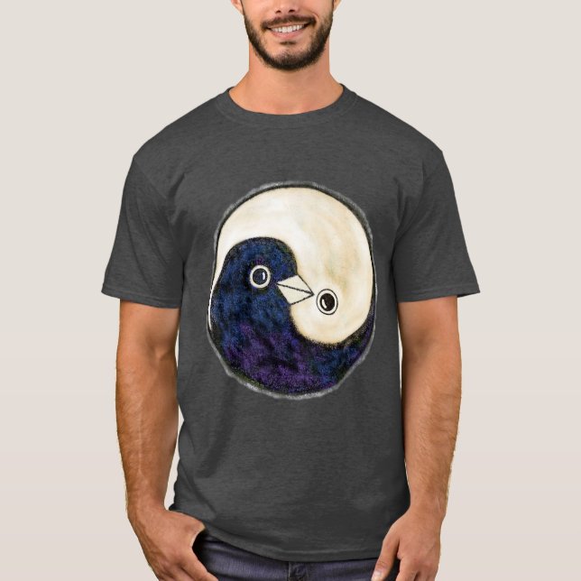 Camiseta Yin Yang diseña palomas de paz (Anverso)