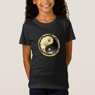Camiseta Yin Yang dorado en negro