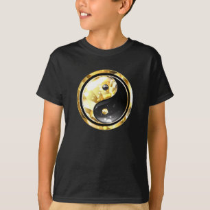 Camiseta Yin Yang dorado en negro