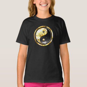 Camiseta Yin Yang dorado en negro
