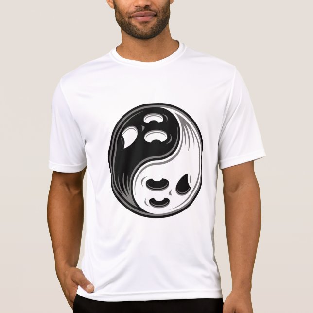 Camiseta Yin Yang Fantasma Blanco y Negro (Anverso)