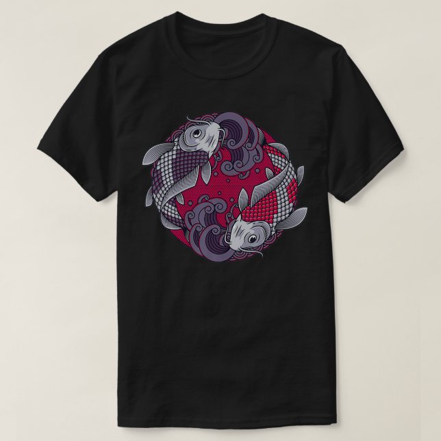 Camiseta Yin Yang Fish Koi Fish (Diseño del anverso)