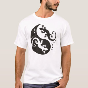 Camiseta YIN & YANG Geckos negro + tu idea