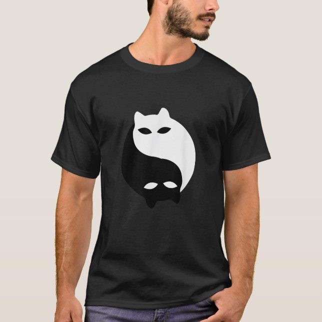 Camiseta Yin Yang Gracioso Gato Yoga Zen Gato Dueño Del Gat (Anverso)