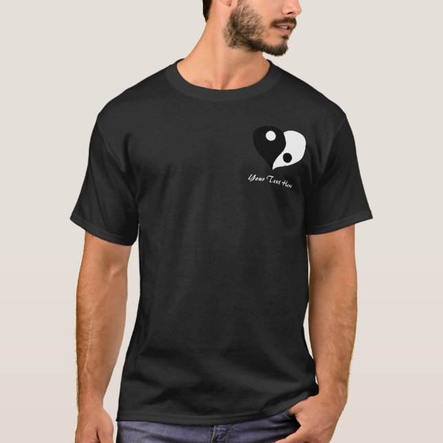 Camiseta Yin Yang Heart (B/W) (Anverso)