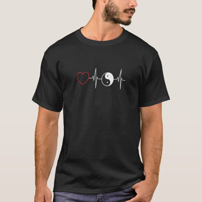 Camiseta Yin Yang Heartbeat Premium (Anverso)