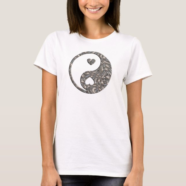 Camiseta Yin & Yang / Hearts SILVER (Anverso)
