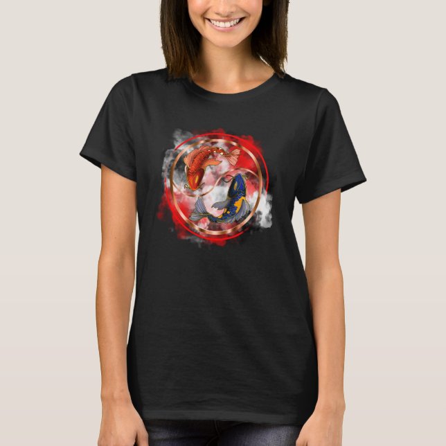 Camiseta Yin Yang Koi Balance de peces Feng Shui Gráfico (Anverso)