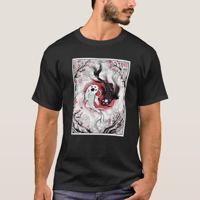 Camiseta Yin Yang Koi Fish Japonés (Anverso)