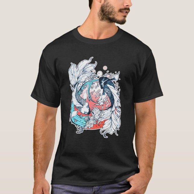 Camiseta Yin Yang Koi Fish japonés (Anverso)