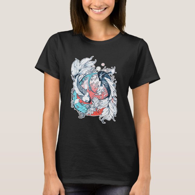 Camiseta Yin Yang Koi Fish japonés (Anverso)