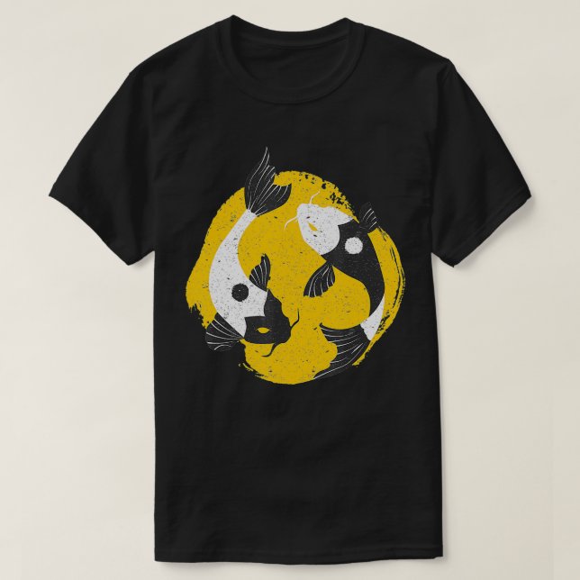 Camiseta Yin Yang Koi pescado el equilibrio chino de la bue (Diseño del anverso)