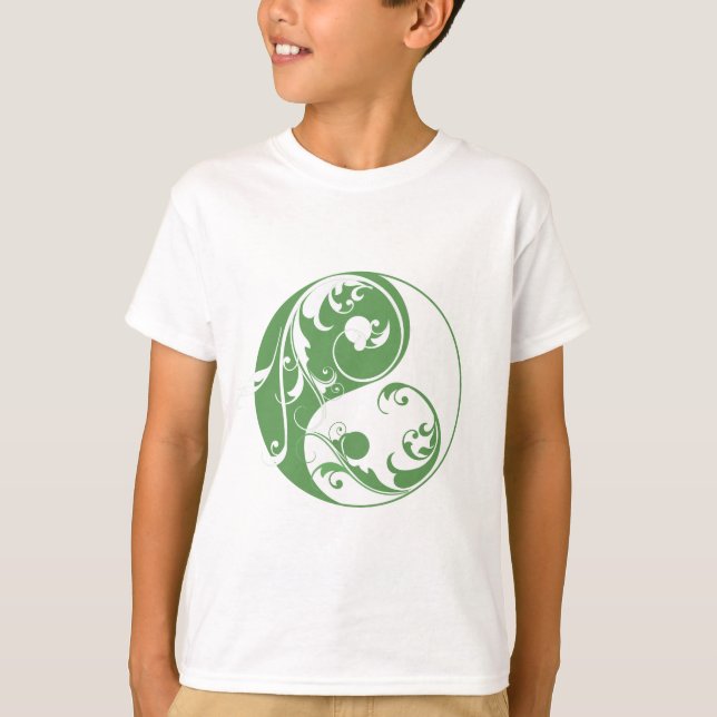 Camiseta Yin & Yang móvil (verde) (Anverso)