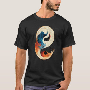 Camiseta Yin Yang nació de dragones de hielo y fuego