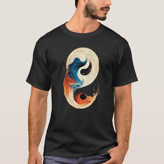 Camiseta Yin Yang nació de dragones de hielo y fuego (Anverso)