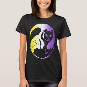 Camiseta Yin Yang no binario Gats Subtle LGBTQ Enby NB LGBT