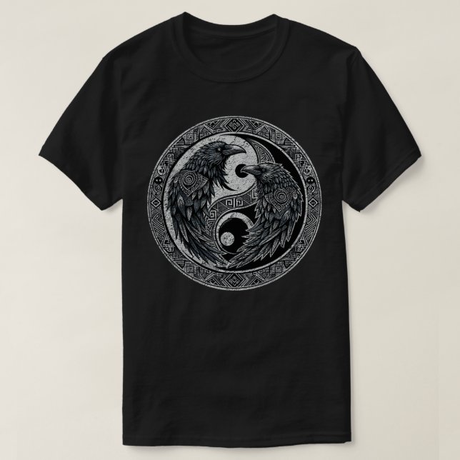Camiseta Yin Yang Nordic Raven (Diseño del anverso)