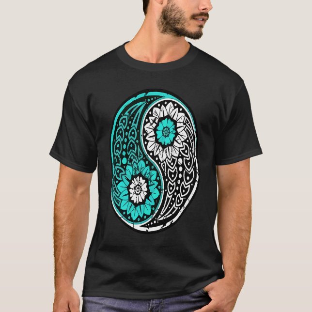 Camiseta Yin Yang Ornate Namaste Yoga Peace Mindfulness Med (Anverso)