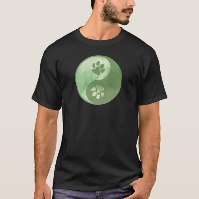 Camiseta Yin Yang Paw Green (Anverso)