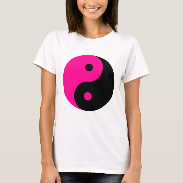 Camiseta yin yang rosa negro (Anverso)