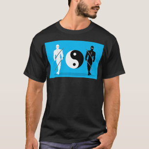 Camiseta Yin Yang Samurai Ninja Fondo azul gran regalo