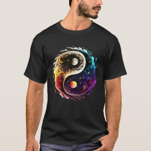 Camiseta Yin Yang sol luna universo Tai chi Qigong yoga Tao