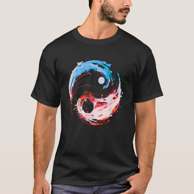 Camiseta Yin Yang Tai Chi Meditar armonía fría y caliente e (Anverso)