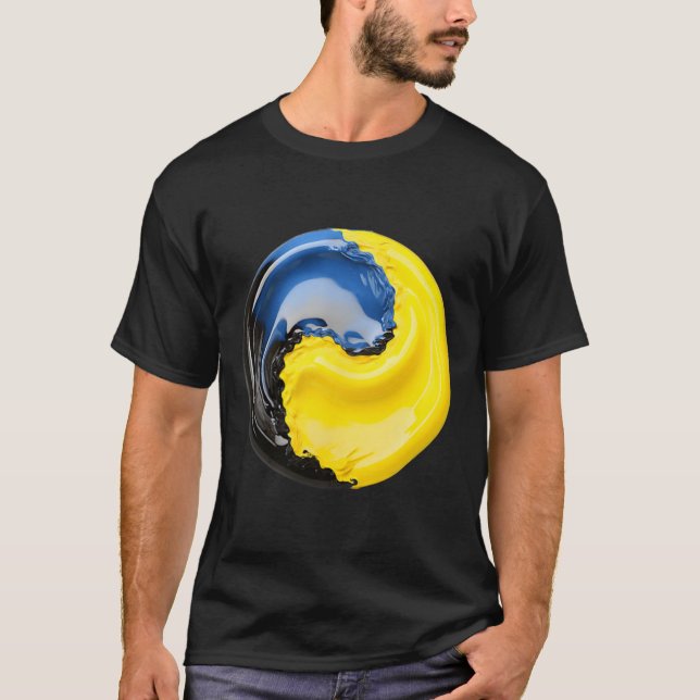 Camiseta Yin Yang Ucrania Azul y Amarillo  (Anverso)