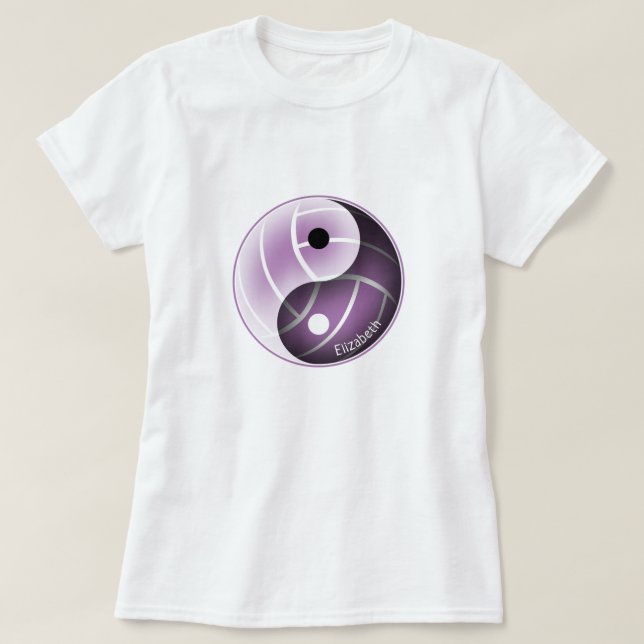 Camiseta yin yang w lavanda mínima CUALQUIER voleibol a col (Diseño del anverso)